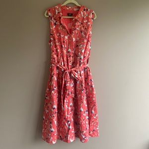 Jason Wu NWOT novelty printed shirt dress coral confetti size 2X